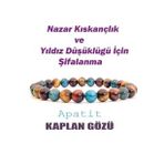 Hakiki Kaplan Gözü , Apatit Yıldız Düşüklüğü İçin Şifalanma Bileklik 8mm