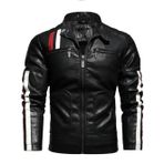 Hakiki Kuzu Derisi Motorcu Ceket, Lacivert ve Renk Sçenekleri, Dar Kesim, Saten Astarlı, Kış ve Sonbahar için Mevsimlik Deri Mont (Siyah, 5XL)