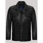 Hakiki Kuzu Derisi Siyah Erkek Deri Mont Blazer Cepli Deri Ceket - 0 - Siyah - 2XL