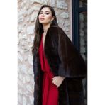 Hakiki Vizon Kürkü Manto - Natural