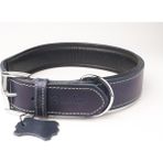 Hakiki Yağlı Deri Köpek Boyun Tasması M Lacivert 3X38-47 cm