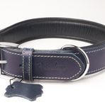 Hakiki Yağlı Deri Köpek Boyun Tasması S Lacivert 2,5X32-41 cm
