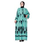 Hakim Yaka Robalı Viscon Elbise-Mint Yeşili