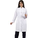Hakim Yaka Uzun Boy Beyaz Bayan Doktor Öğretmen Hemşire Laboratuvar Önlüğü - 2XL