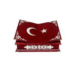 Haktan Yayın Dağıtım Kadife Kaplı Kuran I Kerim Sandıklı Üstü Rahleli Türk Bayraklı