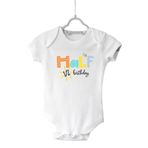 Half Boho Kısa Kol Çıtçıtlı Bebek Body, 1 Yaş
