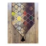 HALFART Gold Moroccan Duck Keten Su Geçirmez Kirlenmez Runner