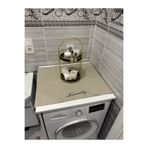 HALFART Gri Laundry Duck Keten Su Geçirmez ve Kirlenmez Çamaşır Makinesi Örtüsü - Şık Desen Seçenekleri ile