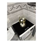 HALFART Siyah Laundry Duck Keten Su Geçirmez ve Kirlenmez Çamaşır Makinesi Örtüsü