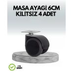 Halı Beton Uyumlu Kilitsiz Mobilya Tekerleği 4’Lü
