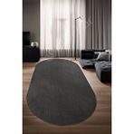 Halı Cool Antrasit Sahra Desenli Saçaksız Oval Kesme Yolluk Kilim Salon Halısı Modelleri