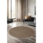 Halı Cool Kahverengi Sahra Desenli Saçaksız Yuvarlak Yolluk Kilim Salon Halısı Modelleri