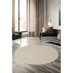 Halı Cool Krem Sahra Desenli Saçaksız Yuvarlak Kesme Yolluk Kilim Salon Halısı Modelleri