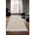 Halı Krem Sahra Yıkanabilir Saçaklı Kaymaz Kesme Ince Yolluk Kilim Salon Halısı Modelleri