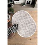 Halı Sepeti Enti Bonn 8802 Krem Oval Iskandinav Halı Salon Halısı Kesme Halı Yolluk - 100 x 300 cm