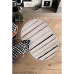 Halı Sepeti Enti Bonn 8803 Bej Oval Iskandinav Halı Salon Halısı Kesme Halı Yolluk - Krem - Bej - 200 x 290 cm