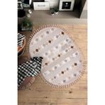 Halı Sepeti Enti Bonn 8807 Bej Oval Iskandinav Halı Salon Halısı Kesme Halı Yolluk - 200 x 290 cm