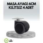 Halı ve Beton Uyumlu Kilitsiz Mobilya Tekerleği 4’lü - 1