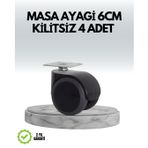 Halı ve Beton Uyumlu Kilitsiz Mobilya Tekerleği 4’lü