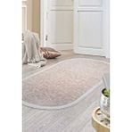 Halı Vizon Elit Yıkanabilir Saçaklı Oval Kesme Ince Yolluk Kilim Salon Halısı Modelleri Çok Renkli