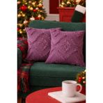 Halımax Cloud Peluş Dekoratif Mor 2'li Kırlent Kılıfı Yıkanabilir Tasarım Polyester Jakarlı Welsoft 43X43CM - 43 x 43 cm