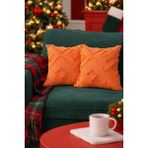 Halımax Cloud Peluş Dekoratif Turuncu 2li Kırlent Kılıfı Yıkanabilir Tasarım Polyester Jakarlı Welsoft 43X43 - 43 x 43 cm