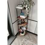 Halımax Libra Ceviz Kahverengi Köşe Kitaplık Çok Amaçlı 5 Raflı