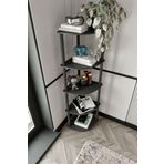 Halımax Libra Siyah Köşe Kitaplık Çok Amaçlı 5 Raflı