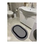 Halımax Milda Jüt Banyo Paspası Çift Taraflı Yıkanabilir Hav Toz Vermez Jüt Kilim Gri Siyah