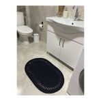 Halımax Milda Jüt Banyo Paspası Çift Taraflı Yıkanabilir Hav Toz Vermez Jüt Kilim Siyah