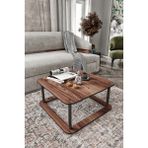Halımax Royal Kare Kahverengi Orta Sehpa Dekoratif Modern Masa - Kahve
