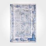 Halinet Arianna Eskitme Mavi Polyester Dikdörtgen Modern Desenli Pamuk Makinada Yıkanabilir Hav Toz Vermez Leke Tutmayan Kaymaz Taban Dijital Makine Baskı Salon Yolluk Mutfak Halı