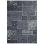 Halinet Bialystok Gri Patchwork Etnik Modern Desenli Makinada Yıkanabilir Hav Toz Vermez Leke Tutmayan Kaymaz Taban Dijital Makine Baskı Salon Yolluk Mutfak Halı