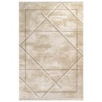 Halinet Budaun Geometrik Bej Akrilik Dikdörtgen Modern Desenli Akrilik Hav Vermeyen Leke Tutmayan Kolay Temizlenen Yumuşak Makine Salon Yolluk Mutfak Halı