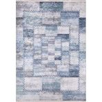 Halinet Cengdu Mavi Patchwork Etnik Modern Desenli Pamuk Makinada Yıkanabilir Hav Toz Vermez Leke Tutmayan Kaymaz Taban Dijital Makine Baskı Salon Yolluk Mutfak Halı