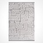 Halinet Fernanda Gri Geometrik Etnik Modern Desenli Akrilik Hav Vermeyen Leke Tutmayan Kolay Temizlenen Yumuşak Makine Salon Yolluk Mutfak Halı