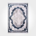 Halinet Gracie Çerçeveli Gri Pamuk Dikdörtgen Modern Desenli Akrilik Hav Vermeyen Leke Tutmayan Kolay Temizlenen Yumuşak Makine Salon Yolluk Mutfak Halı
