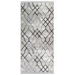 Halinet Heidi Geometrik Gri Akrilik Kare Modern Desenli Akrilik Hav Vermeyen Leke Tutmayan Kolay Temizlenen Yumuşak Makine Salon Yolluk Mutfak Halı