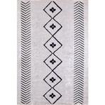 Halinet Ilimsk Gri Modern Etnik Desenli Makinada Yıkanabilir Hav Toz Vermez Leke Tutmayan Kaymaz Taban Dijital Makine Baskı Salon Yolluk Mutfak Halı