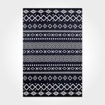 Halinet Lyric Geometrik Siyah Polyester Kare Modern Desenli Pamuk Makinada Yıkanabilir Hav Toz Vermez Leke Tutmayan Kaymaz Taban Dijital Makine Baskı Salon Yolluk Mutfak Halı