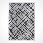 Halinet Mara Gri Geometrik Etnik Modern Desenli Pamuk Hav Vermeyen Leke Tutmayan Kolay Temizlenen Yumuşak Makine Salon Yolluk Mutfak Halı