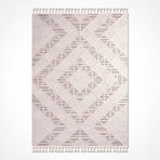 Halinet Obsidian Krem Geometrik Etnik Modern Desenli Hav Vermeyen Leke Tutmayan Kolay Temizlenen Yumuşak Makine Salon Yolluk Mutfak Halı