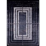 Halinet Rjev Antrasit Modern Etnik Desenli Pamuk Makinada Yıkanabilir Hav Toz Vermez Leke Tutmayan Kaymaz Taban Dijital Makine Baskı Salon Yolluk Mutfak Halı