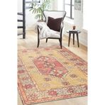 Halinet Saint-Paul Çerçeveli Kırmızı Polyester Dikdörtgen Modern Desenli Pamuk Makinada Yıkanabilir Hav Toz Vermez Leke Tutmayan Kaymaz Taban Dijital Makine Baskı Salon Yolluk Mutfak Halı