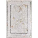 Halinet Salavat Gold Çerçeveli Etnik Modern Desenli Pamuk Makinada Yıkanabilir Hav Toz Vermez Leke Tutmayan Kaymaz Taban Dijital Makine Baskı Salon Yolluk Mutfak Halı
