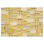 Halinet Sarı Patchwork Etnik Modern Desenli Yün Hav Toz Vermez Leke Tutmayan Salon Yolluk Mutfak El Dokuma Halı