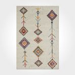 Halinet Stephanie Geometrik Krem Polyester Dikdörtgen Modern Desenli Pamuk Makinada Yıkanabilir Hav Toz Vermez Leke Tutmayan Kaymaz Taban Dijital Makine Baskı Salon Yolluk Mutfak Halı