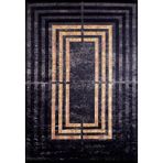 Halinet Tihoretsk Gold Modern Etnik Desenli Pamuk Makinada Yıkanabilir Hav Toz Vermez Leke Tutmayan Kaymaz Taban Dijital Makine Baskı Salon Yolluk Mutfak Halı