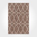Halinet Victoria Geometrik Kahverengi Polyester Kare Modern Desenli Pamuk Makinada Yıkanabilir Hav Toz Vermez Leke Tutmayan Kaymaz Taban Dijital Makine Baskı Salon Yolluk Mutfak Halı