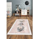 Halise Home Kaymaz Taban Dijital Baskı Yıkanabilir Pembe Mutfak Halısı